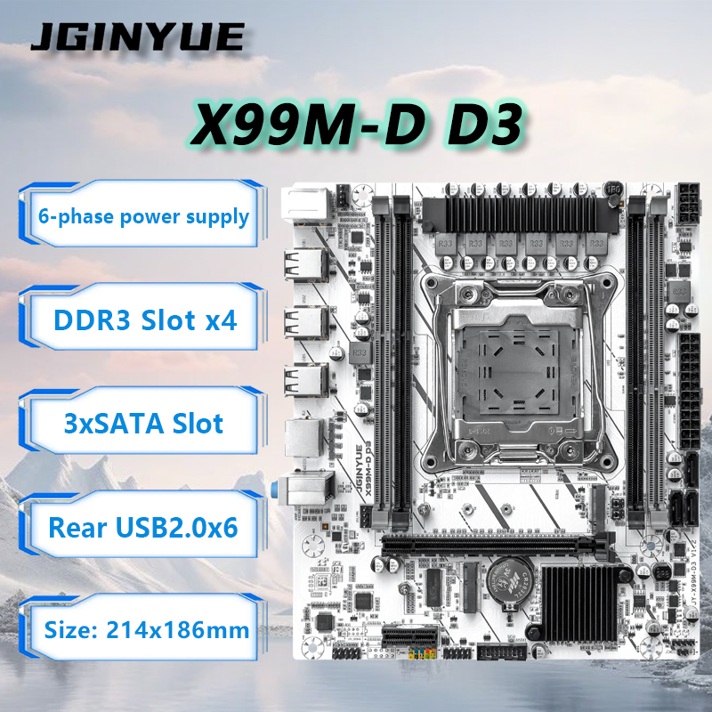 Ecc Ram Server - JGINYUE X99 Motherboard LGA2011-3 M-ATX Mendukung